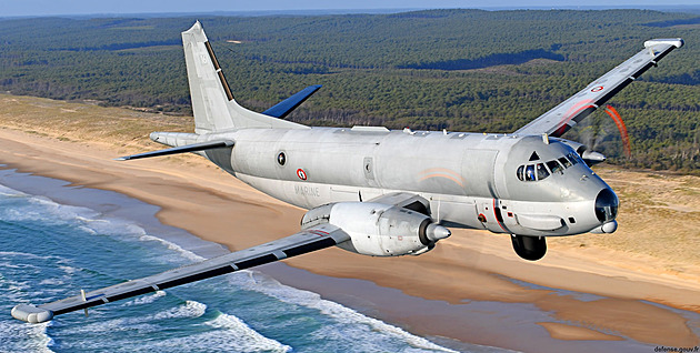 Průzkumný letoun Breguet Atlantique 2 najde ponorku i v rozbouřeném moři